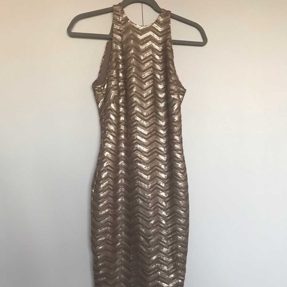 Sequined Gold BodyCon Dress